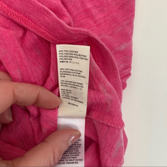 Free People Open Back T Shirt Magenta - Picture 4 of 6